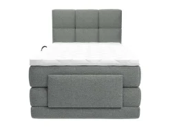 Complete Boxspringset Met Gestoffeerd Hoofdbord Met Elektrische Relaxbedbodems Met Matras Met Topmatras 100 X 200 Cm Stoffen Bekleding Lichtgrijs Lodi Van Palacio