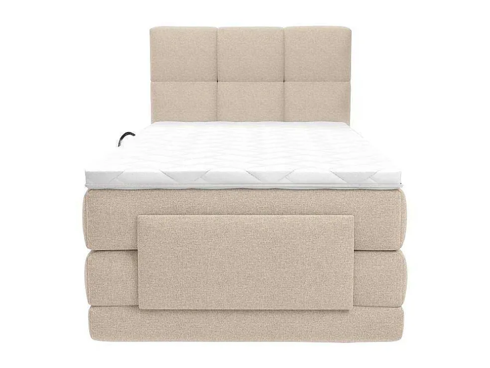 Complete Boxspringset Met Gestoffeerd Hoofdbord Elektrisch Verstelbare Relaxbedbodems Met Matras Met Topmatras 100 X 200 Cm Stoffen Bekleding Beige Lodi Van Palacio
