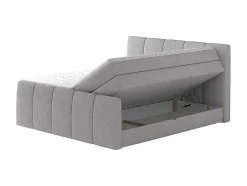 Complete Set Boxspring Met Verstelbaar Hoofdeinde + Bedbodem-Kist + Matras + Dekmatras Verone - Lichtgrijs - 160X200 Cm
