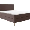 Complete Set Met Boxspring En Hoofdbord + Bedbodem + Matras + Topmatras - 160 X 200 Cm - Ribfluweel - Bruin - Nara Van Ysmee