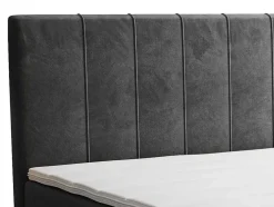 Complete Set Met Boxspring En Hoofdbord + Bedbodem + Matras + Topmatras - 180 X 200 Cm - Fluweel - Donkergrijs - Hida Van Ysmee