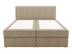 Complete Set Met Boxspring En Hoofdbord + Bedbodem + Matras + Topmatras - 160 X 200 Cm - Stof - Beige - Onan Van Ysmee