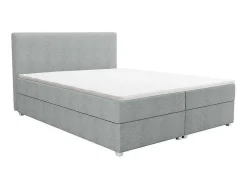 Complete Set Met Boxspring En Hoofdbord + Bedbodem + Matras + Topmatras - 160 X 200 Cm - Stof - Lichtgrijs - Onan Van Ysmee