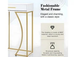 Console Met 2 Lades - Moderne Stijl - Wit & Goud