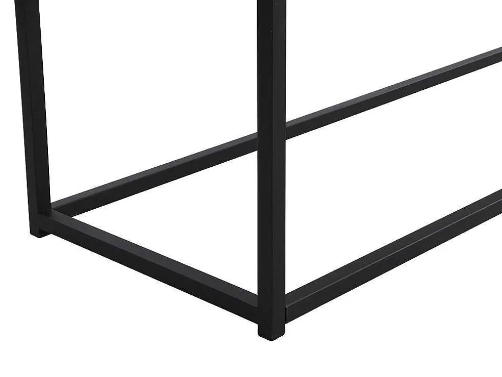 Consoletafel Met 2 Lades Van Mdf, Gehard Glas En Metaal - Licht Naturel - Camata