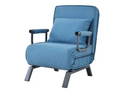 Converteerbare Stoffen Fauteuil - 6-Voudig Verstelbare Rugleuning - Blauw