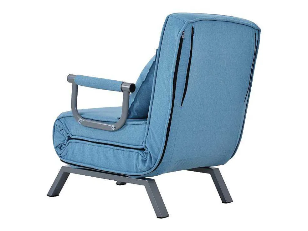 Converteerbare Stoffen Fauteuil - 6-Voudig Verstelbare Rugleuning - Blauw