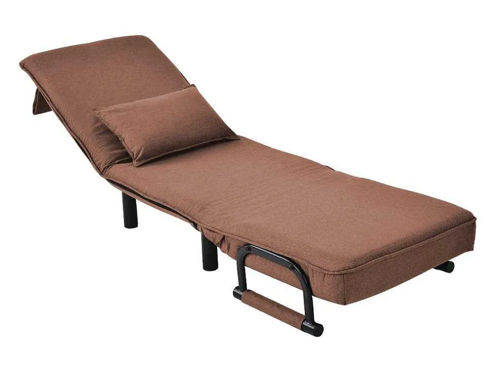 Converteerbare Stoffen Fauteuil - 6-Voudig Verstelbare Rugleuning - Bruin