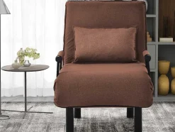 Converteerbare Stoffen Fauteuil - 6-Voudig Verstelbare Rugleuning - Bruin