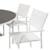 Copacabana Tuinmeubelset Tafel O140Cm En 6 Stoel Santorini Wit, Grijs, Cremekleur.