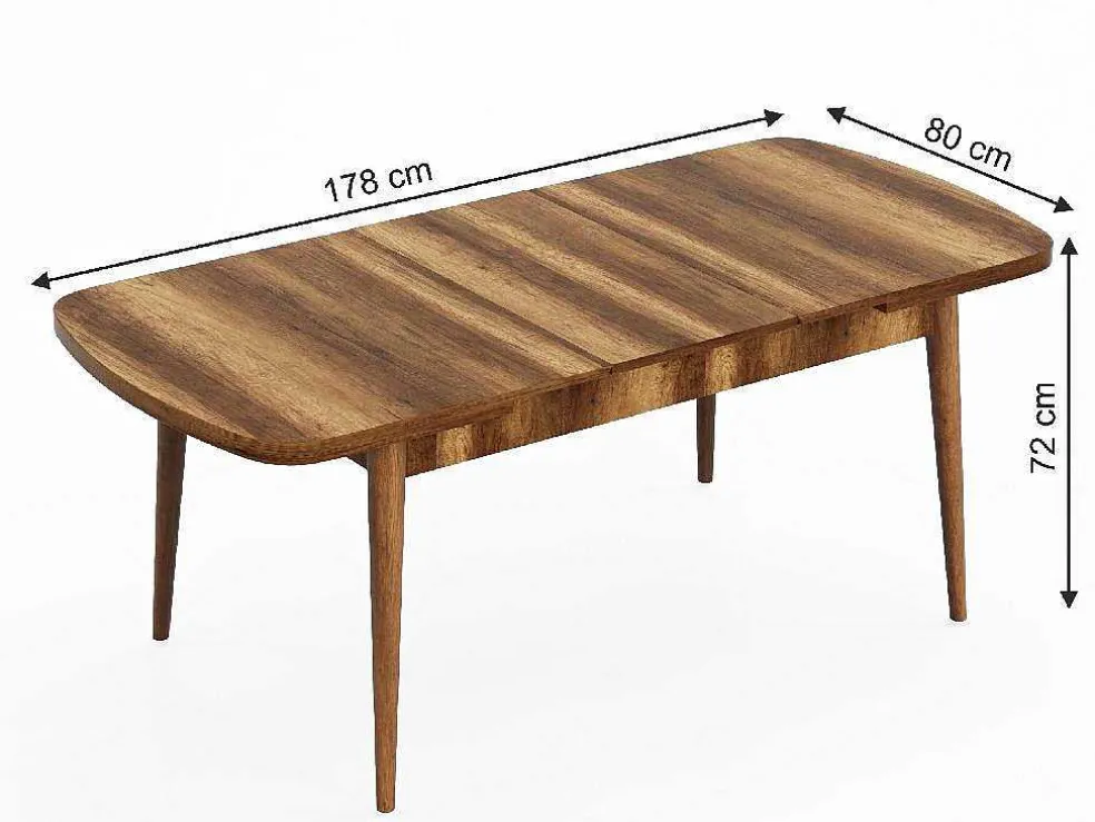 Dalila Tafel, Walnoot, 178X80X72 Cm, Epikasa