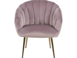 Dany Fauteuil Loungestoel Oudroze, Messingkleurig.