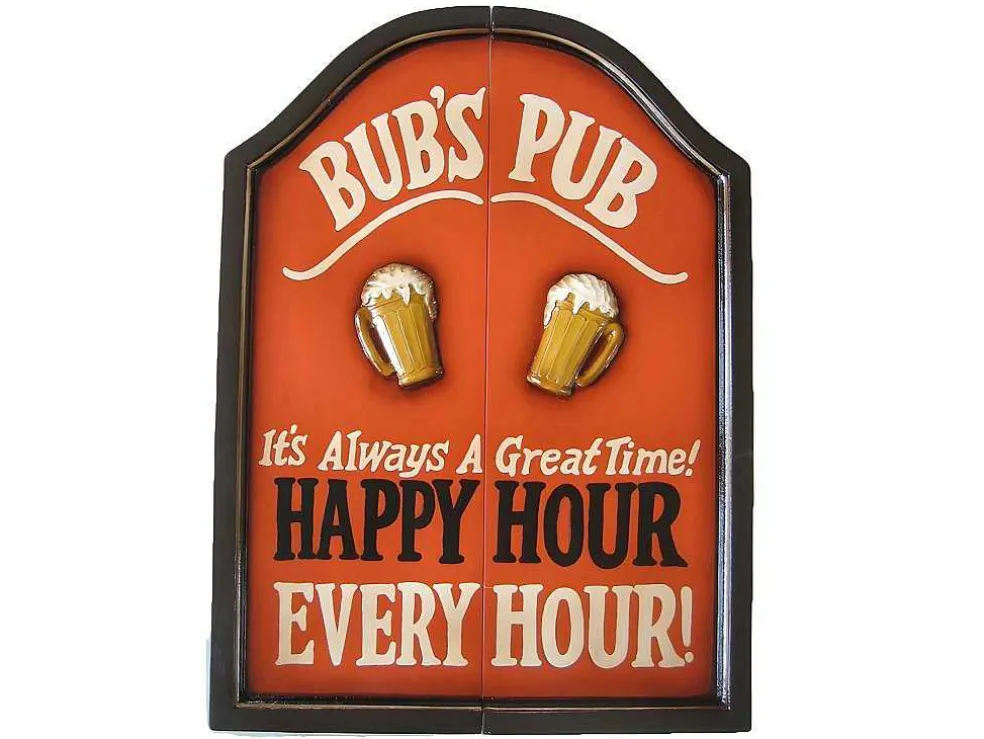 Dartboard En Decorative Plaat Happy Hour