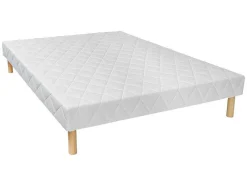 Decoratief Gewatteerde Bedbodem Met 14 Multiplex-Latten Panacea Van Dreamea - Wit - 120X190 Cm