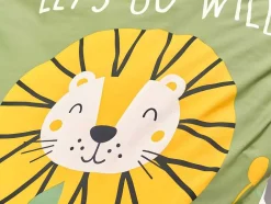 Dekbedovertrek Voor Kinderen Van Katoen 57 Draden /Cm - Dekbedhoes 140 X 200 Cm + 1 Kussensloop 63 X 63 Cm - Junglemotief - Junglia