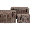 Demsy Opbergdozen 3 Stk. In Kubu Grijs Met Leren Hengsels.