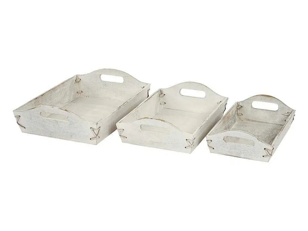 Dienblad Mcw-C50 Shabby Look (Set Van 3), Wit, Shabby
