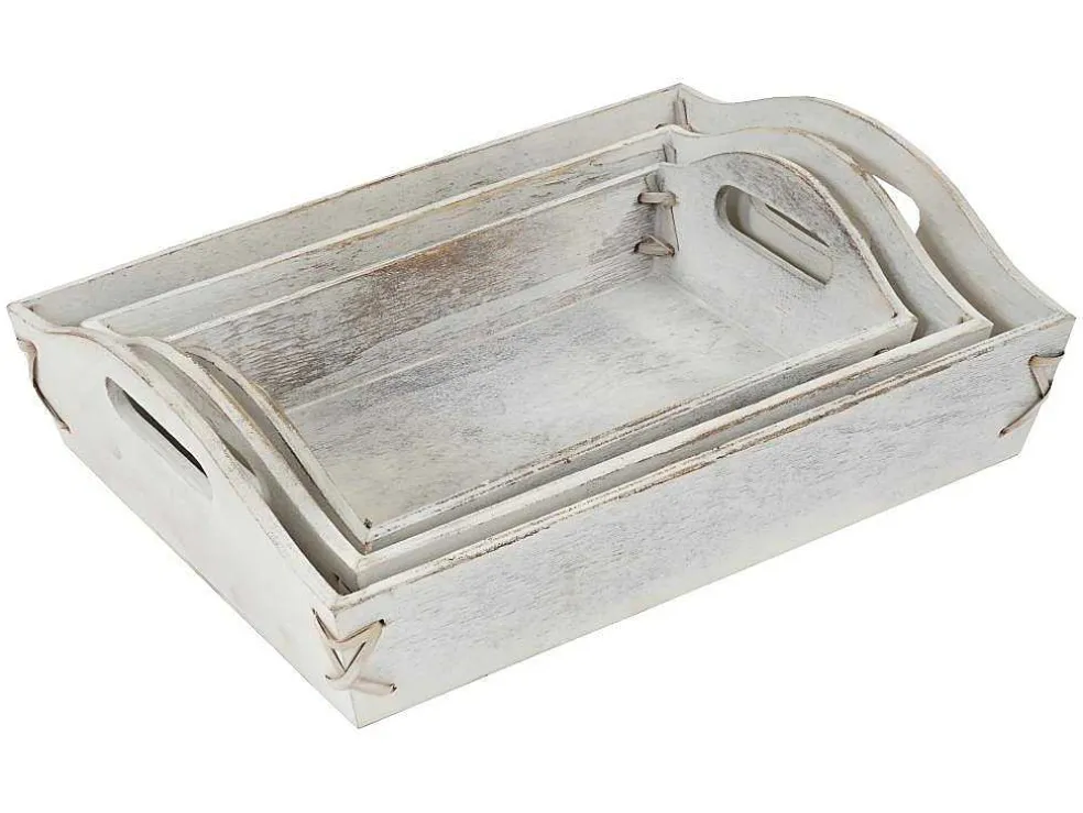Dienblad Mcw-C50 Shabby Look (Set Van 3), Wit, Shabby