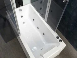 Douche Bad Combinatie Met Massagestralen Daria Van Vertrekt Acrylglas - 75 X 150 X 215 Cm - 30 Micro Jets En 6 Grote Jets