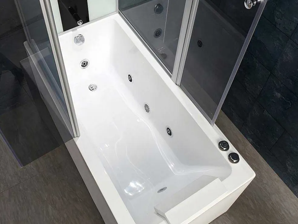 Douche Bad Combinatie Met Massagestralen Daria Van Vertrekt Acrylglas - 75 X 150 X 215 Cm - 30 Micro Jets En 6 Grote Jets