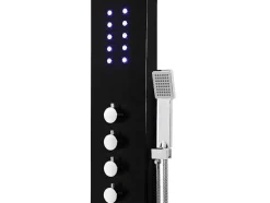 Douchekolom Felicita Met Thermostaatkraan, Balneotherapie En Led-Verlichting - 20*165Cm - Zwart
