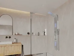 Douchekolom Felicita Met Thermostaatkraan, Balneotherapie En Led-Verlichting - 20*165 Cm