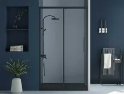 Doucheschuifdeur In Industriele Stijl - Zwart Mat - 120 X 195 Cm - Toroni
