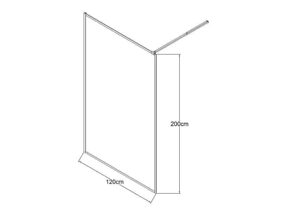 Douchewand Voor Inloopdouche 120 X 200 Cm Goudkleurig Gehard Glas Amberi