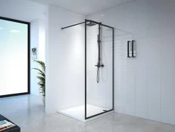Douchewand Voor Inloopdouche 100 X 200 Cm Matzwart Gehard Glas Amberi