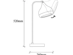 Draaibare Bureaulamp Van Metaal Yildo - D17 X H52 Cm - Zwart En Koperkleurig