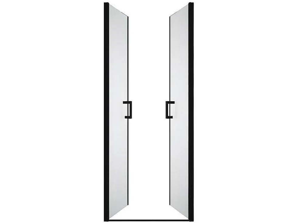 Draaibare Douchedeur - 80 X 195 Cm - Zwart Mat - Gehard Glas - Sarasota