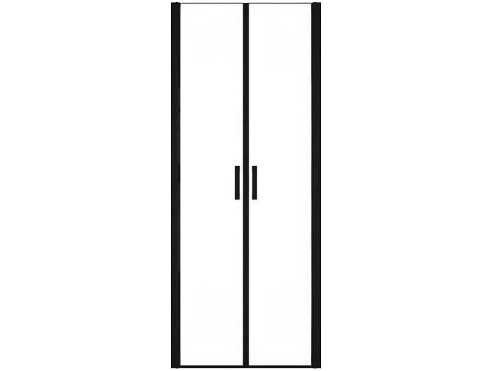 Draaibare Douchedeur - 80 X 195 Cm - Zwart Mat - Gehard Glas - Sarasota