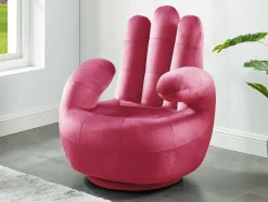 Draaibare Fauteuil Hand Catchy Van Fluweel - Fuchsia