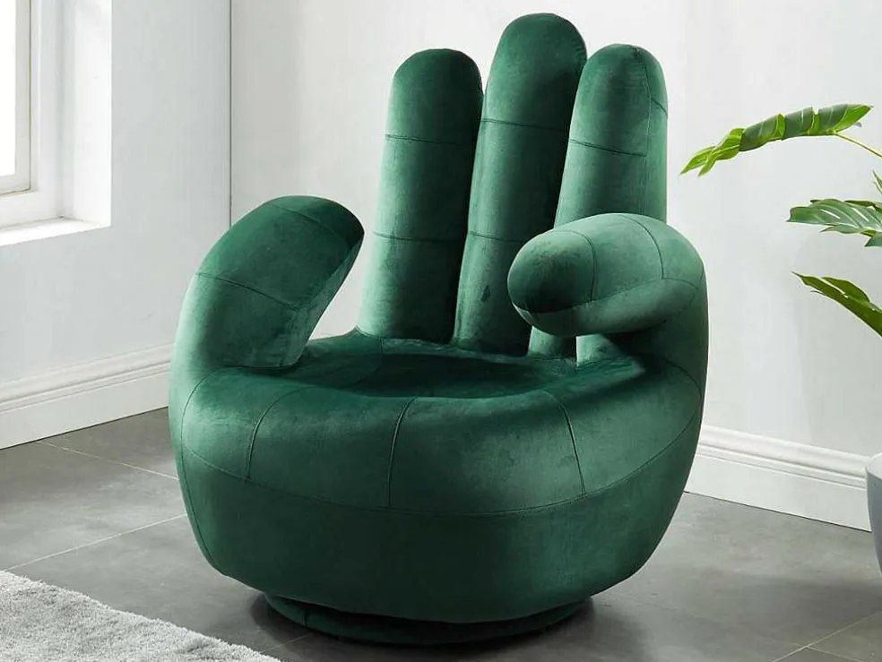 Draaibare Fauteuil Hand Catchy Van Fluweel - Spargroen