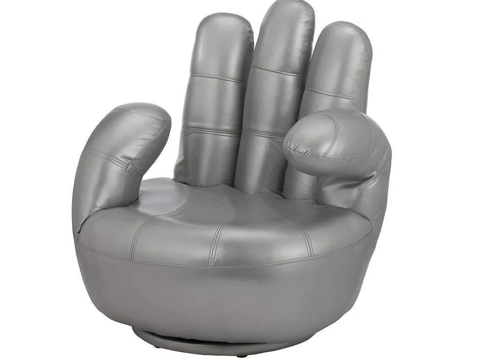 Draaiende Fauteuil Catchy Van Kunstleer - Zilverkleurig