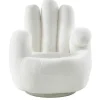 Draaiende Fauteuil Van Imitatiebont Catchy - Wit