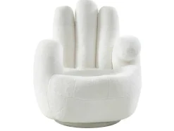 Draaiende Fauteuil Van Imitatiebont Catchy - Wit