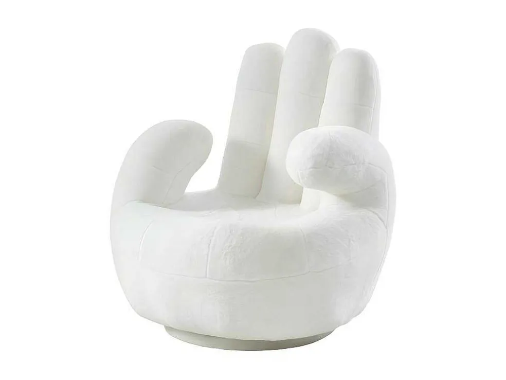 Draaiende Fauteuil Van Imitatiebont Catchy - Wit