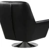 Draaifauteuil Ithaque In Buffelleer - Zwart