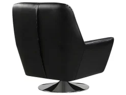 Draaifauteuil Ithaque In Buffelleer - Zwart