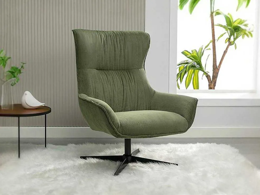 Draaifauteuil Van Groen Ribfluweel Galati