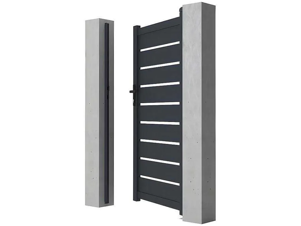 Draaihekje Van Aluminium - Antraciet - L100Xh176 Cm - Primo