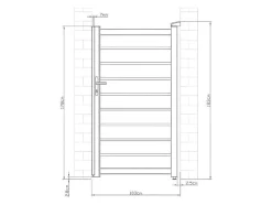 Draaihekje Van Aluminium - Antraciet - L100Xh176 Cm - Primo