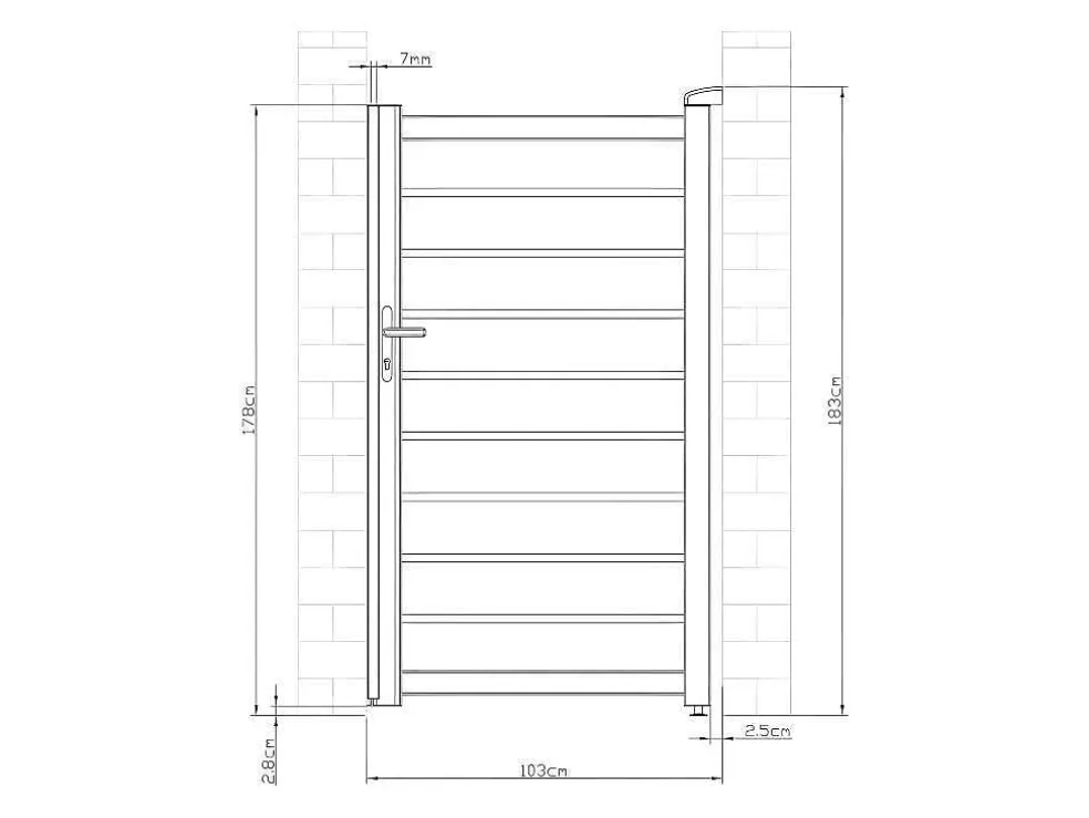 Draaihekje Van Aluminium - Antraciet - L100Xh176 Cm - Primo