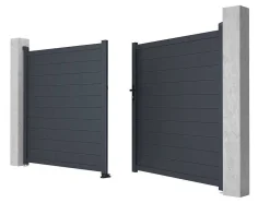 Draaipoort Van Aluminium Antraciet - L355 X 181 Cm - Nazario