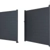 Draaipoort Van Aluminium Antraciet - L397 X 181 Cm - Nazario
