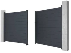 Draaipoort Van Aluminium Antraciet - L397 X 181 Cm - Nazario