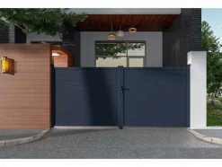 Draaipoort Van Aluminium Antraciet - L397 X 181 Cm - Nazario