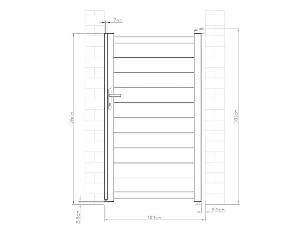 Draaipoort Van Aluminium Antraciet - L103 X 181 Cm - Nazario