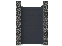 Draaipoort Van Aluminium Antraciet - L103 X 181 Cm - Nazario